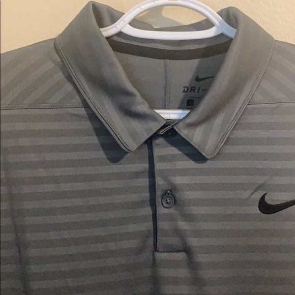 Men’s Nike Dri-Fit Polo Shirt Gray striped - Picture 2 of 7